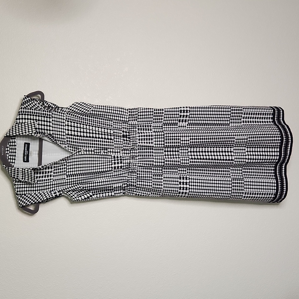 Karl Lagerfeld‎ black and white polka dot dress, size 2